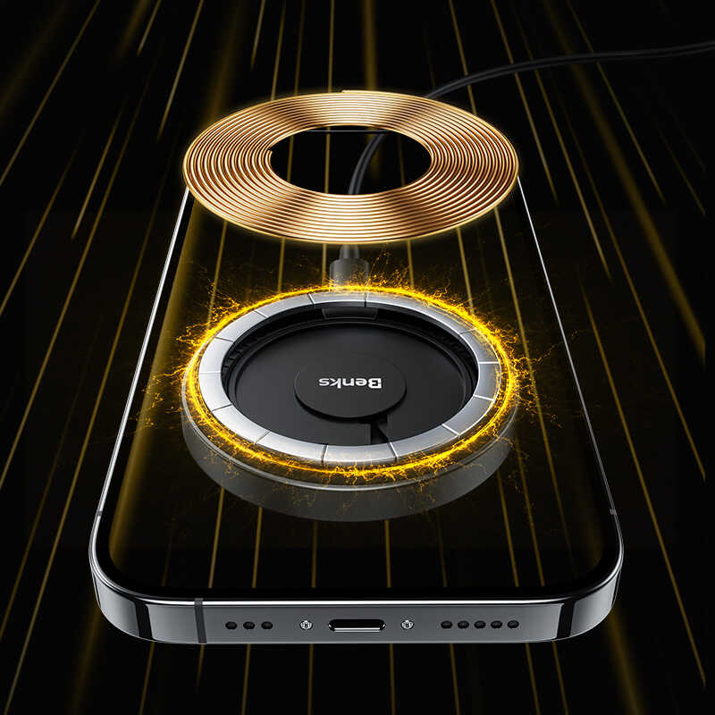 Benks W09 Şeffaf Görünümlü M-safe Wireless Şarj Aleti - Görsel 5