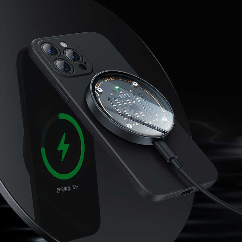 Benks W09 Şeffaf Görünümlü M-safe Wireless Şarj Aleti - Görsel 6