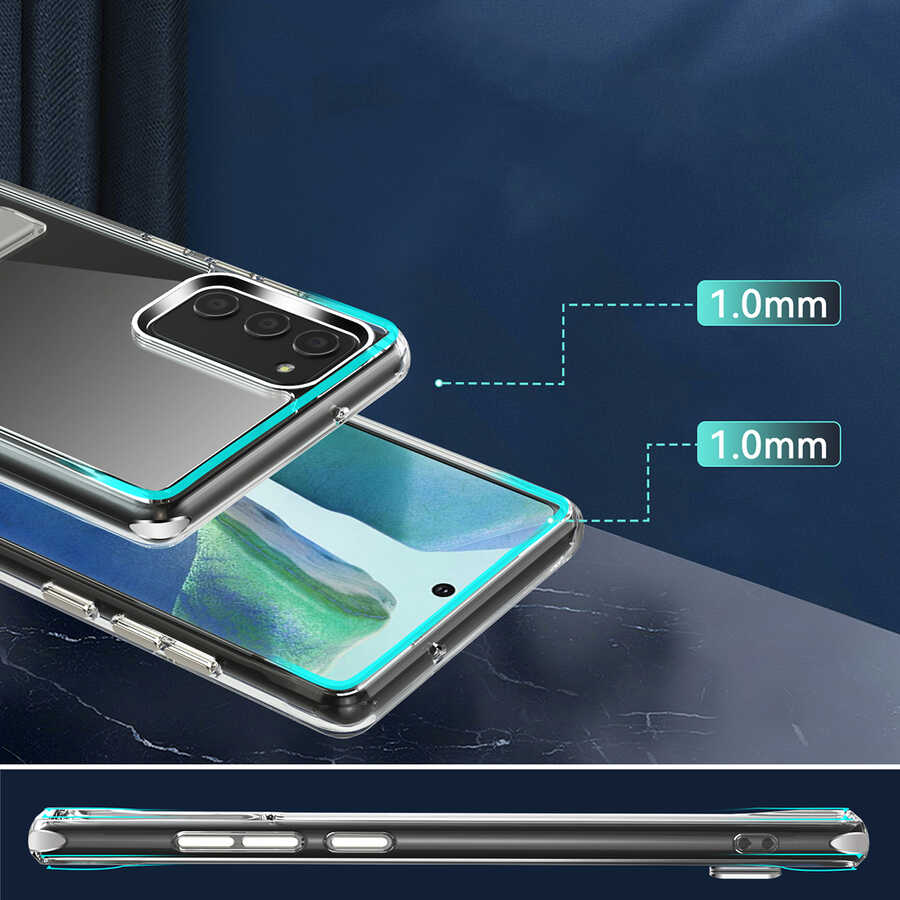 Galaxy S20 FE Kılıf Standlı Şeffaf Silikon Zore L-Stand Kapak - Görsel 7