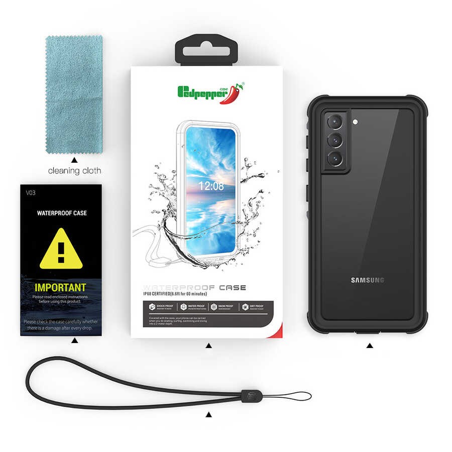 Galaxy S21 Plus Kılıf 1-1 Su Geçirmez Kılıf - Görsel 4