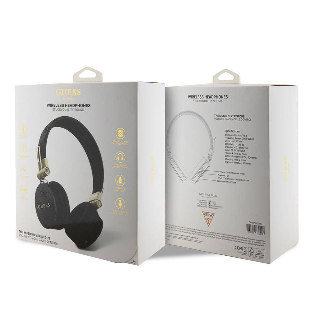 Guess Orjinal Lisanslı 4G Metal Logo PU Deri Ayarlanabilir Kulak Üstü Bluetooth Kulaklık - Görsel 4