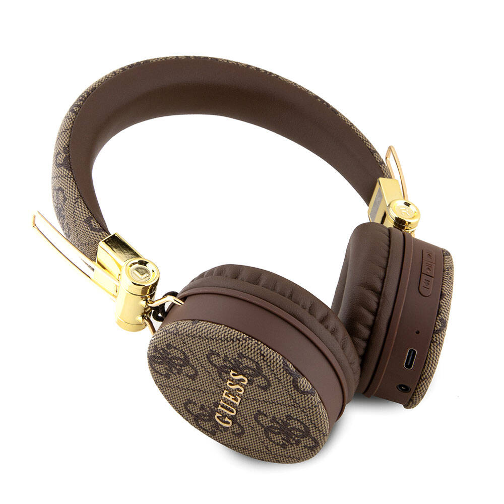 Guess Orjinal Lisanslı 4G Metal Logo PU Deri Ayarlanabilir Kulak Üstü Bluetooth Kulaklık - Görsel 8