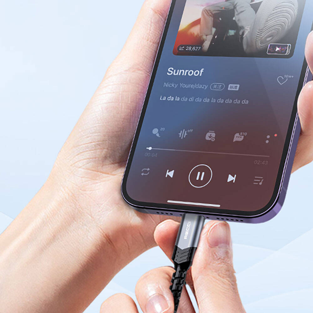 Recci RDS-A23 3.5mm to Lightning Audio Kablo - Görsel 3