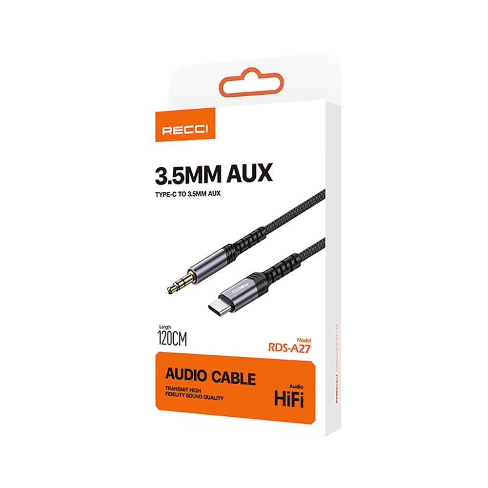 Recci RDS-A27 Type-C to 3.5mm AUX Audio Kablo - Görsel 2
