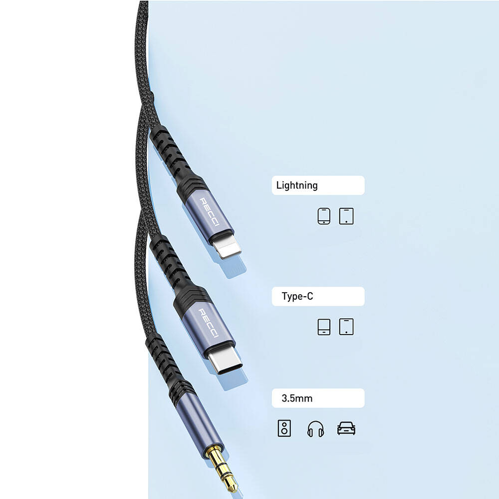 Recci RDS-A27 Type-C to 3.5mm AUX Audio Kablo - Görsel 5