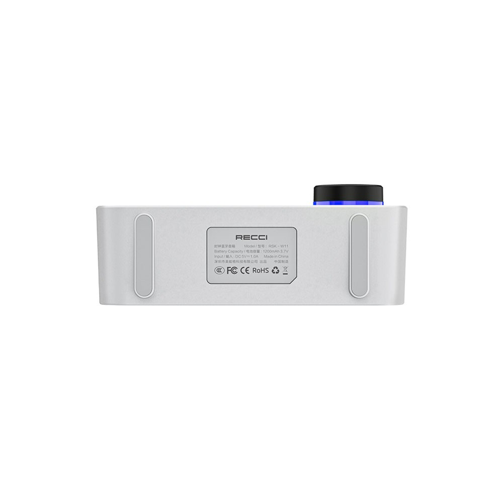 Recci RSK-W11 FM/TF Çift Alarmlı Dijital Saatli Wireless Bluetooth 5.0 Speaker Hoparlör 3W 1200mAh - Görsel 4
