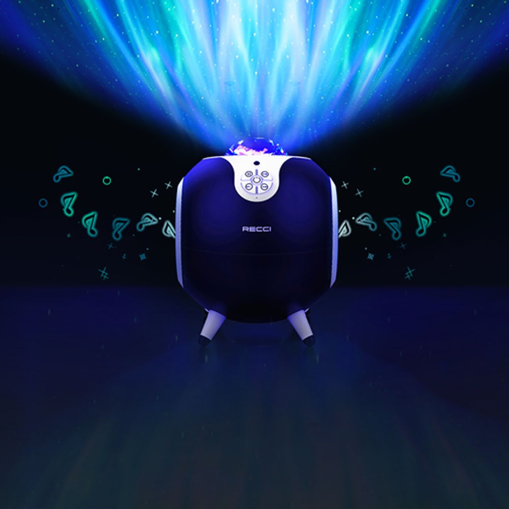 Recci RSK-W22 Starry Sky Serisi Hi-Fi Aurora Lambalı Wireless Bluetooth 5.2 Speaker Hoparlör 10W - Görsel 6