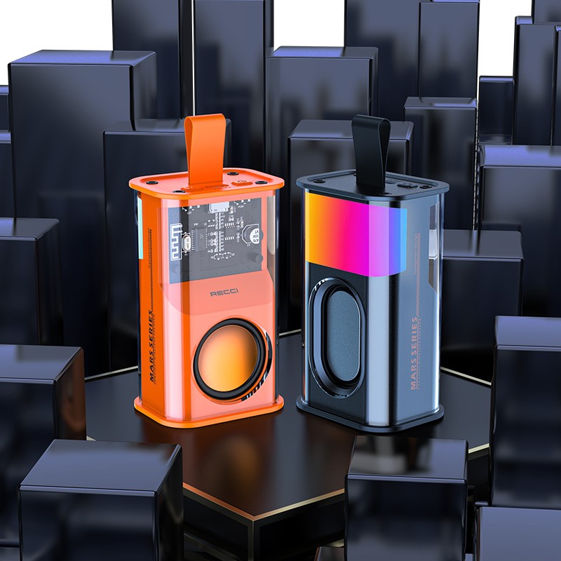 Recci RSK-W30 Mars Serisi Hi-Fi RGB Işıklı Wireless Bluetooth 5.3 Speaker Hoparlör 500mAh - Görsel 6