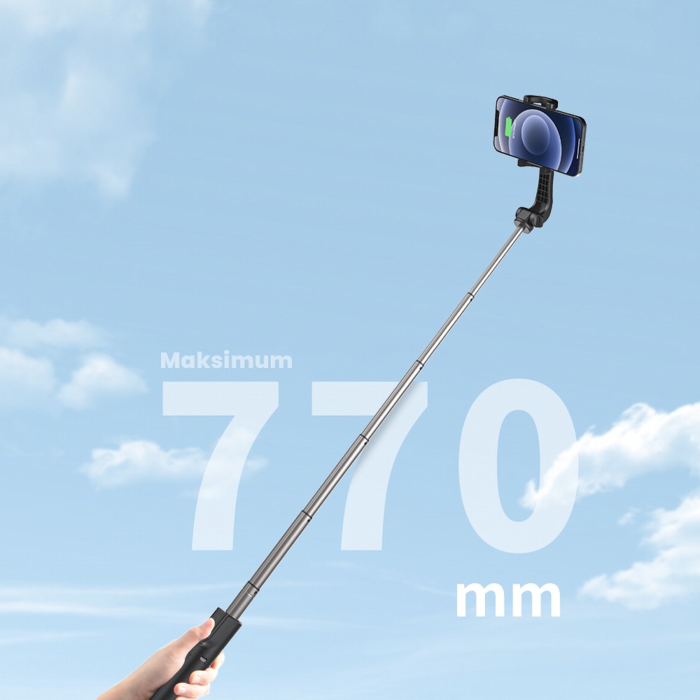 Recci RSS-W02 Bluetooth 5.0 Uzaktan Kumandalı Çok Fonksiyonlu Selfie Çubuğu - Görsel 7