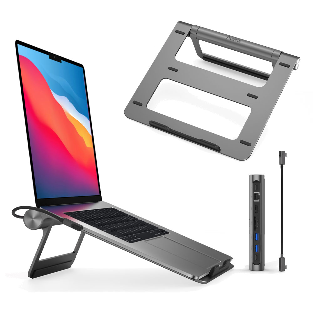 Wiwu A821CH 8in1 Hub Bağlantı İstasyonlu Notebook Laptop Standı PD3.0/USB3.0/RJ45 (1000Mbps)/SD/TF/HDMI (4K@30Hz) - Görsel 6