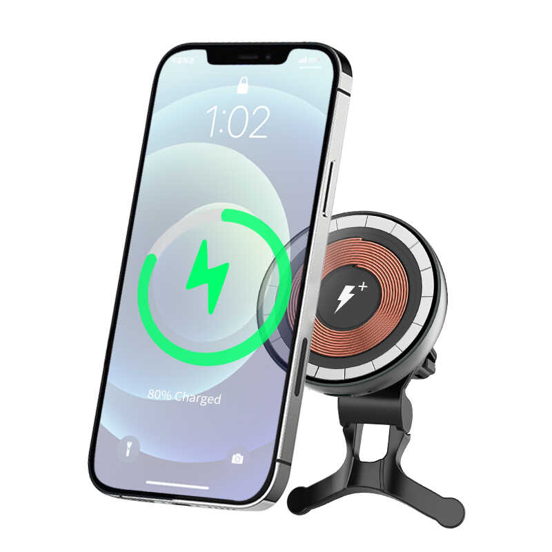 Wiwu CH-309 Araç İçi Magnetik Wireless Şarj Özellikli Telefon Tutucu Havalandırma Tasarım - Görsel 5