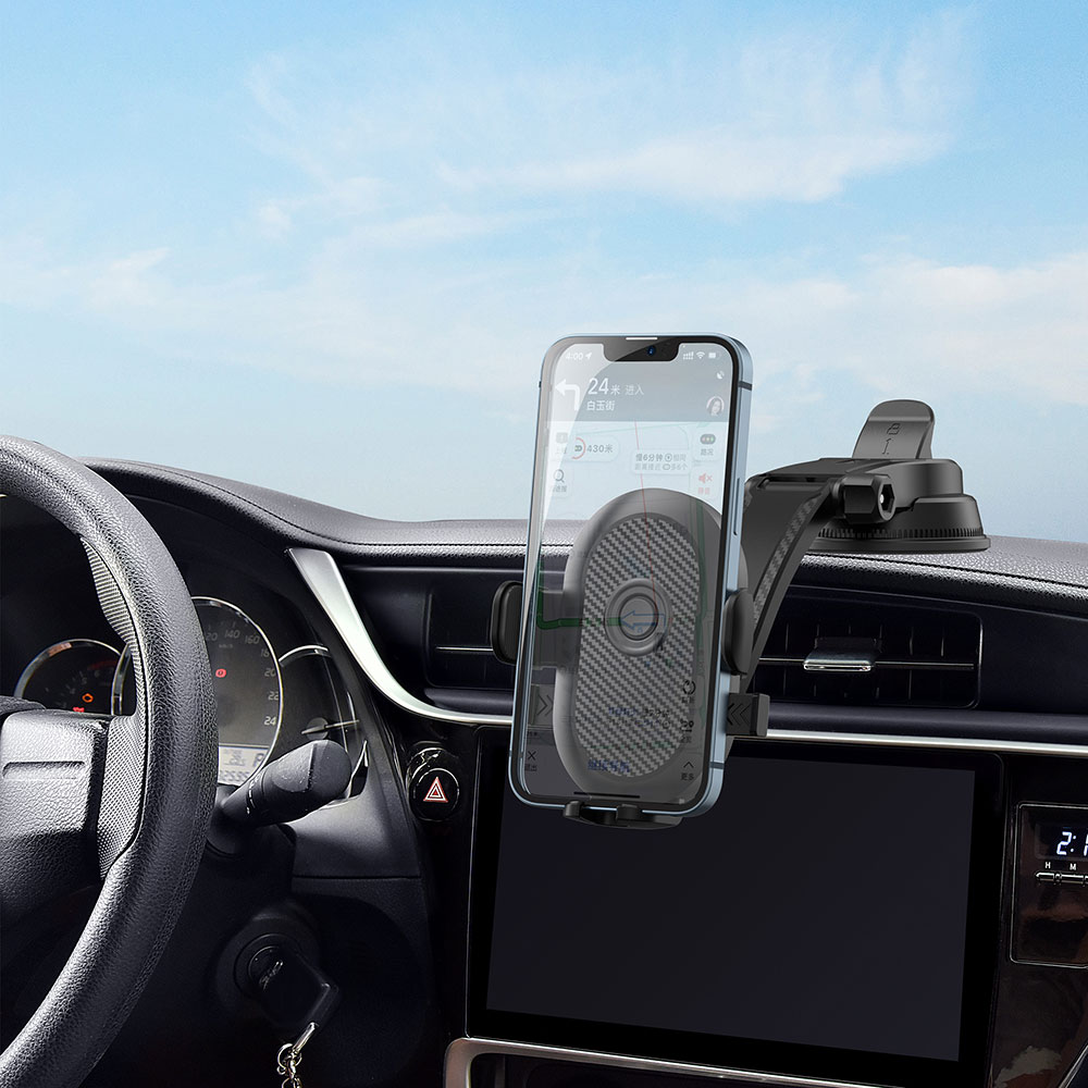Wiwu CH014 Otomatik Mekanizmalı Vantuzlu Tasarım Araç Telefon Tutucu - Görsel 6