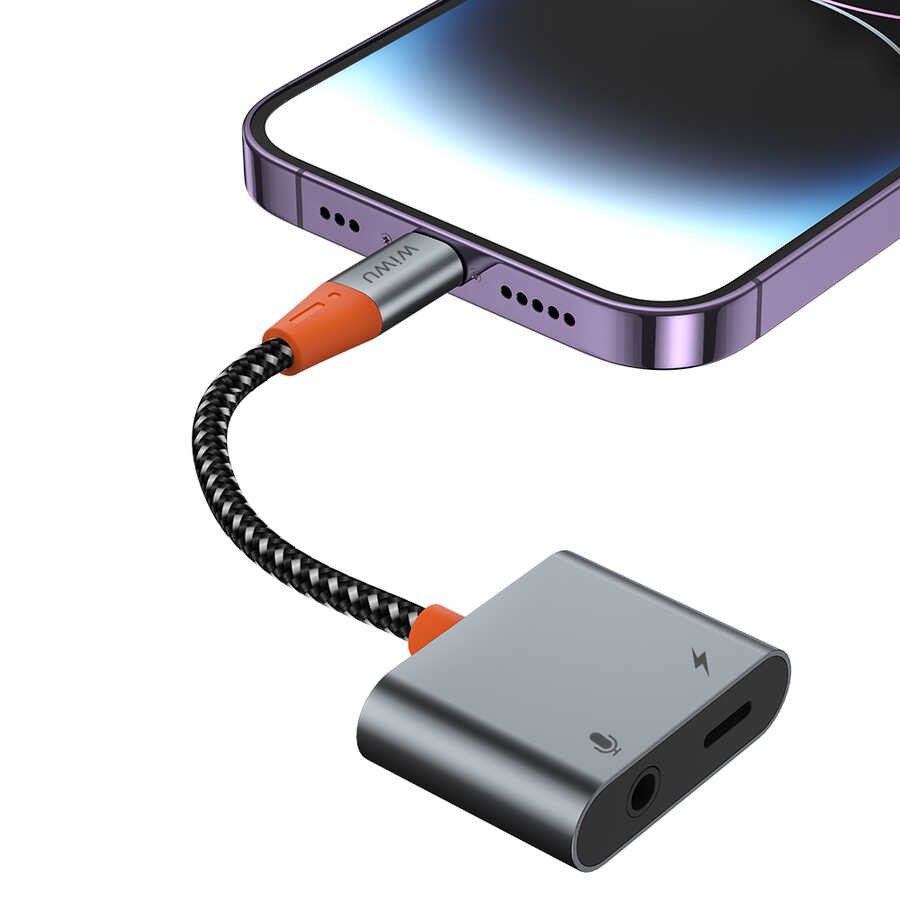 Wiwu LT08 Konuşma Destekli Lightning To 3.5mm Aux Çevirisi Ses Adaptörü - Görsel 3