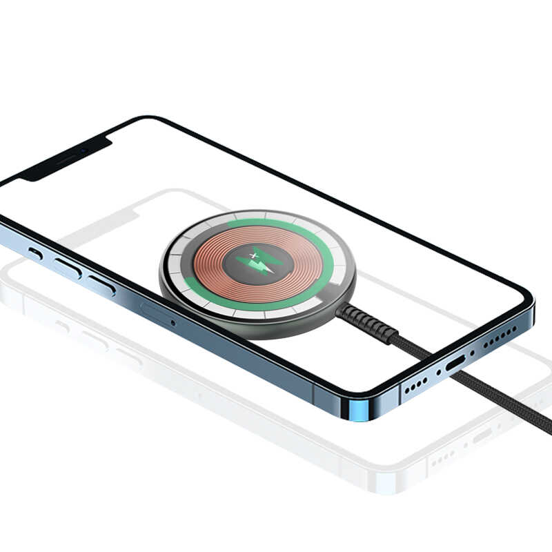 Wiwu M14 Intelligent Wireless Magnetik Şarj Ultra İnce Şeffaf 15W Android iOS Destekli - Görsel 10