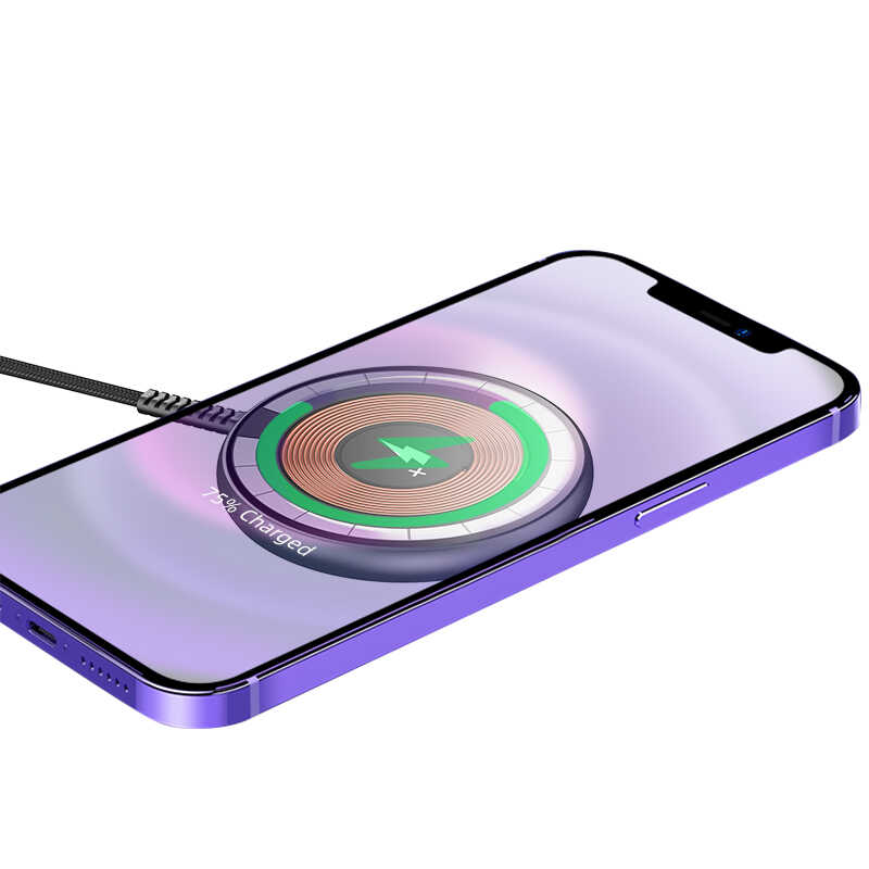 Wiwu M14 Intelligent Wireless Magnetik Şarj Ultra İnce Şeffaf 15W Android iOS Destekli - Görsel 12