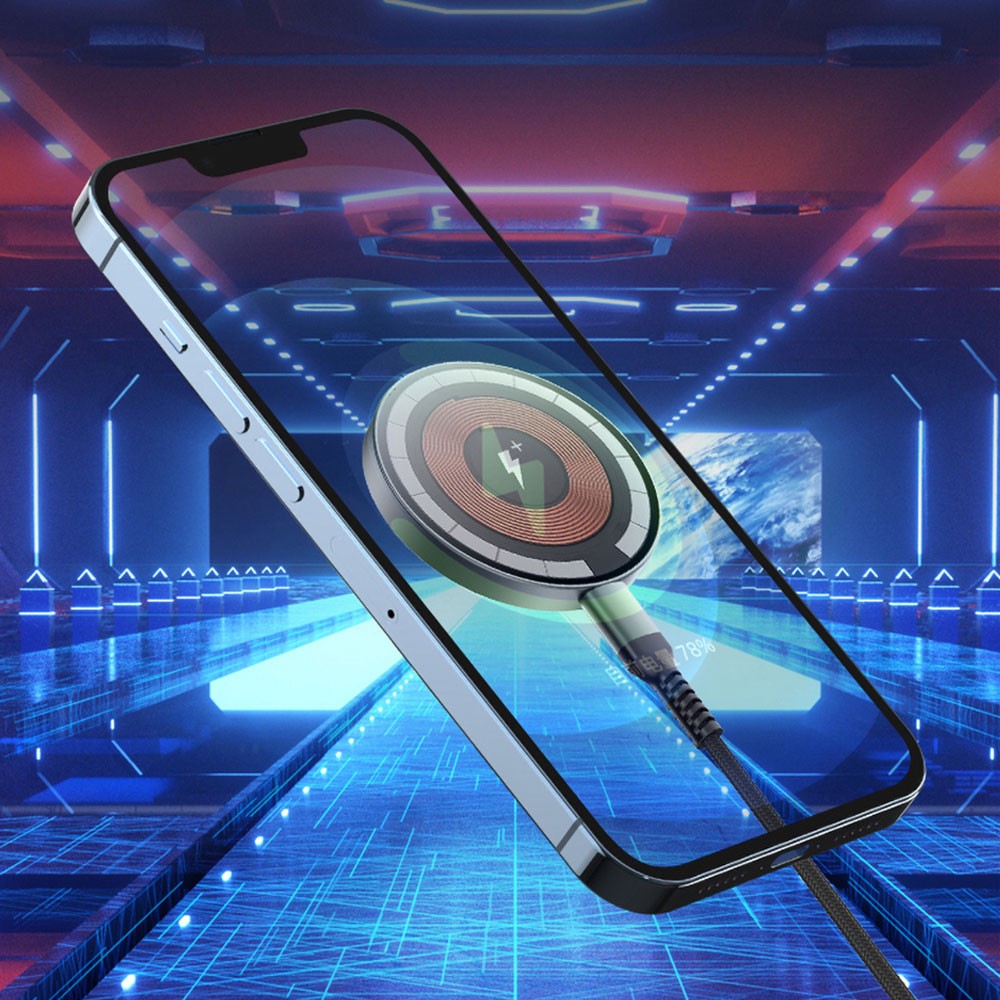 Wiwu M17 Magnetik Intelligent Transparan Wireless Şarj Ultra İnce Şeffaf 15W Android iOS Destekli - Görsel 8