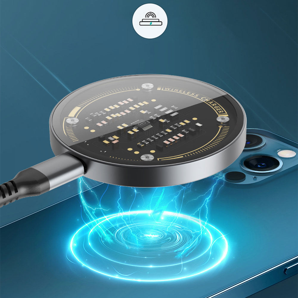 Wiwu M17 Magnetik Intelligent Transparan Wireless Şarj Ultra İnce Şeffaf 15W Android iOS Destekli - Görsel 11