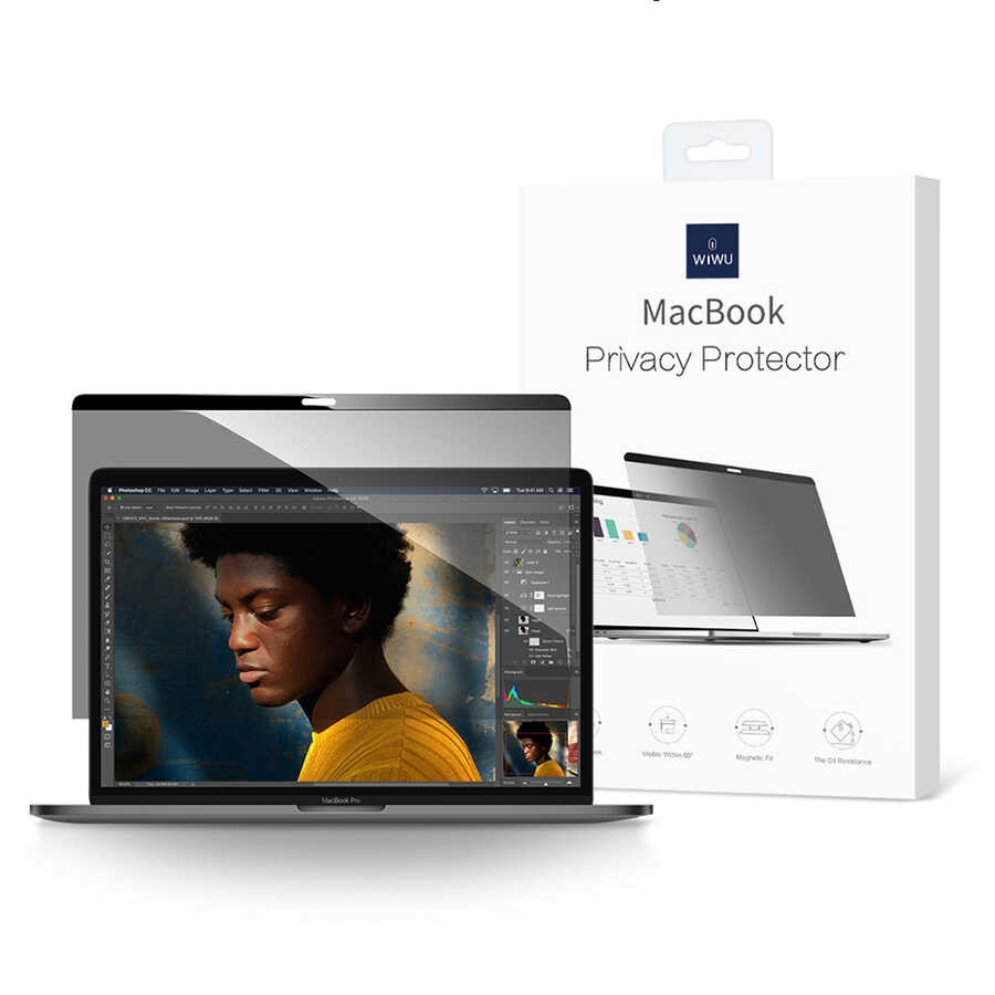 Apple Macbook 12' Retina Wiwu Privacy Ekran Koruyucu - Görsel 2