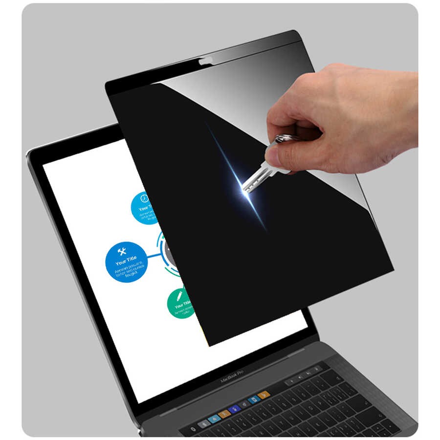 Apple Macbook 12' Retina Wiwu Privacy Ekran Koruyucu - Görsel 5