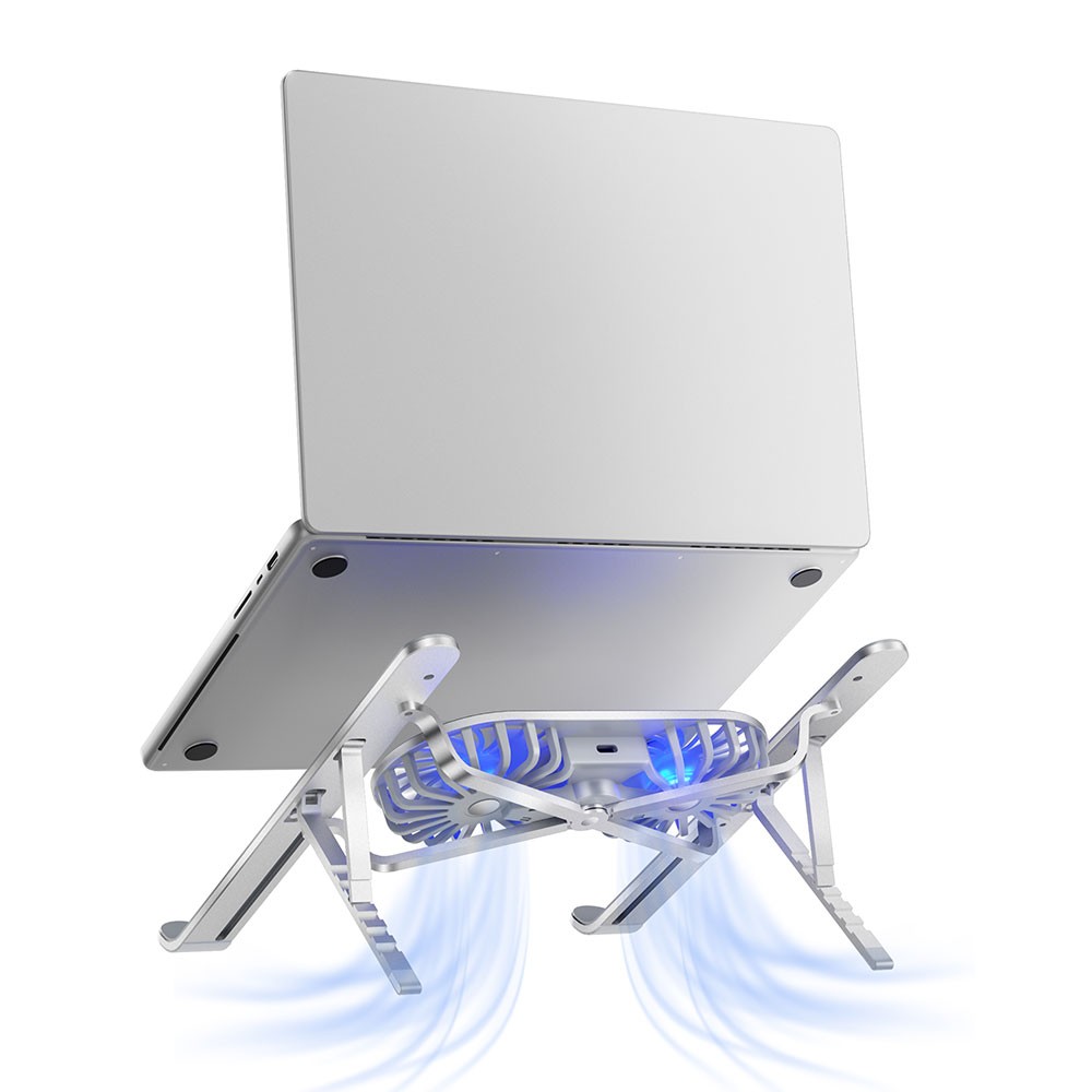 Wiwu S400 Pro Çift Fanlı Işıklı Katlanabilir Ayarlanabilir Laptop Standı 5W 3000RPM - Görsel 6
