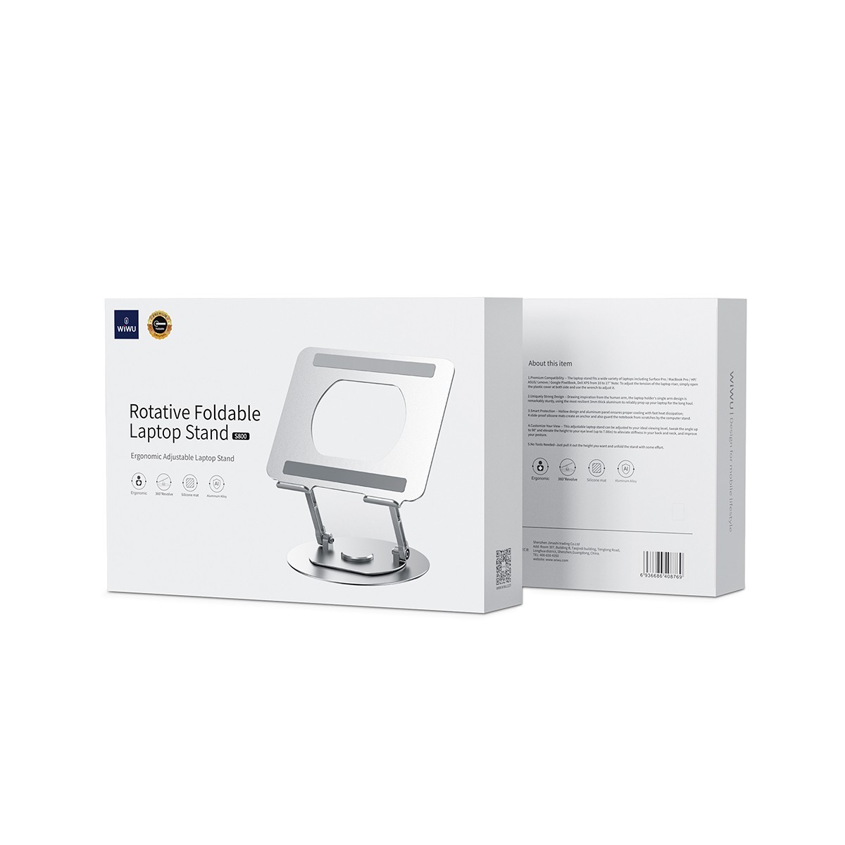 Wiwu S800 New Dönebilen Katlanabilir Laptop Standı - Görsel 10