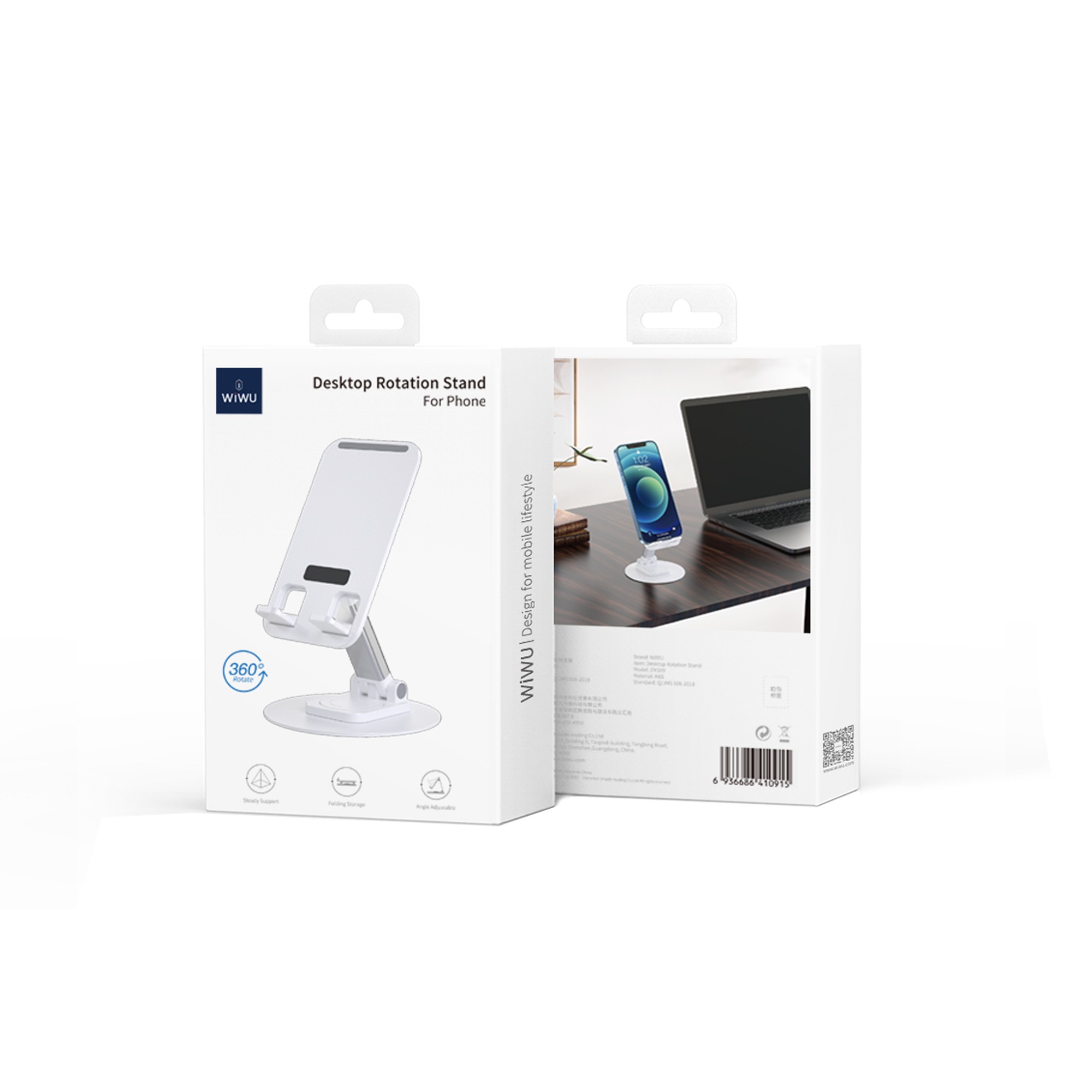 Wiwu ZM109 Taşınabilir Katlanabilir 360 Dönebilen Metal Telefon ve Tablet Standı - Görsel 3
