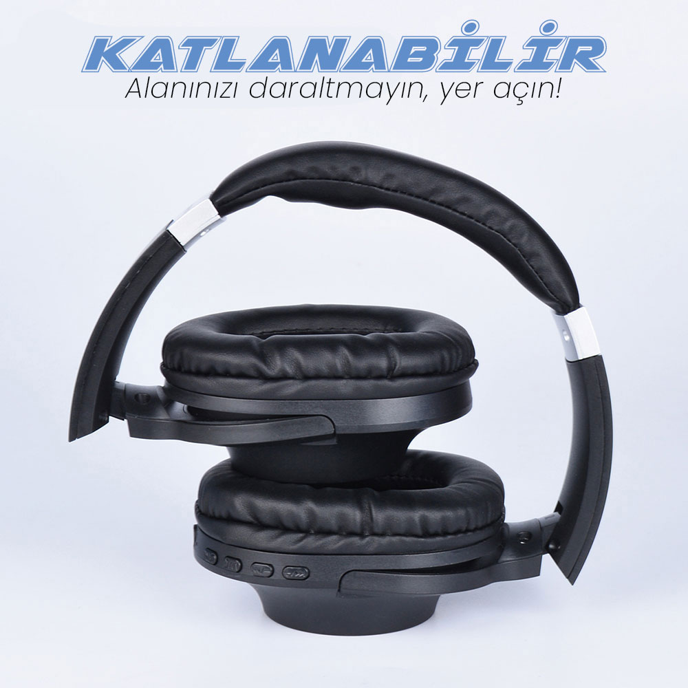 Zore BT850 Ayarlanabilir ve Katlanabilir 90 Derece Dönebilen Kulak Üstü Bluetooth Kulaklık - Görsel 3