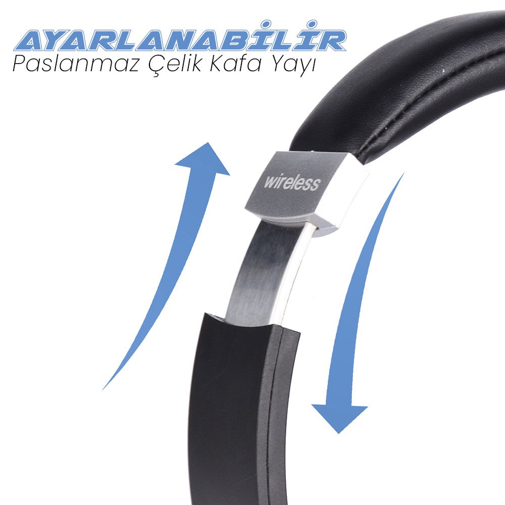 Zore BT850 Ayarlanabilir ve Katlanabilir 90 Derece Dönebilen Kulak Üstü Bluetooth Kulaklık - Görsel 6