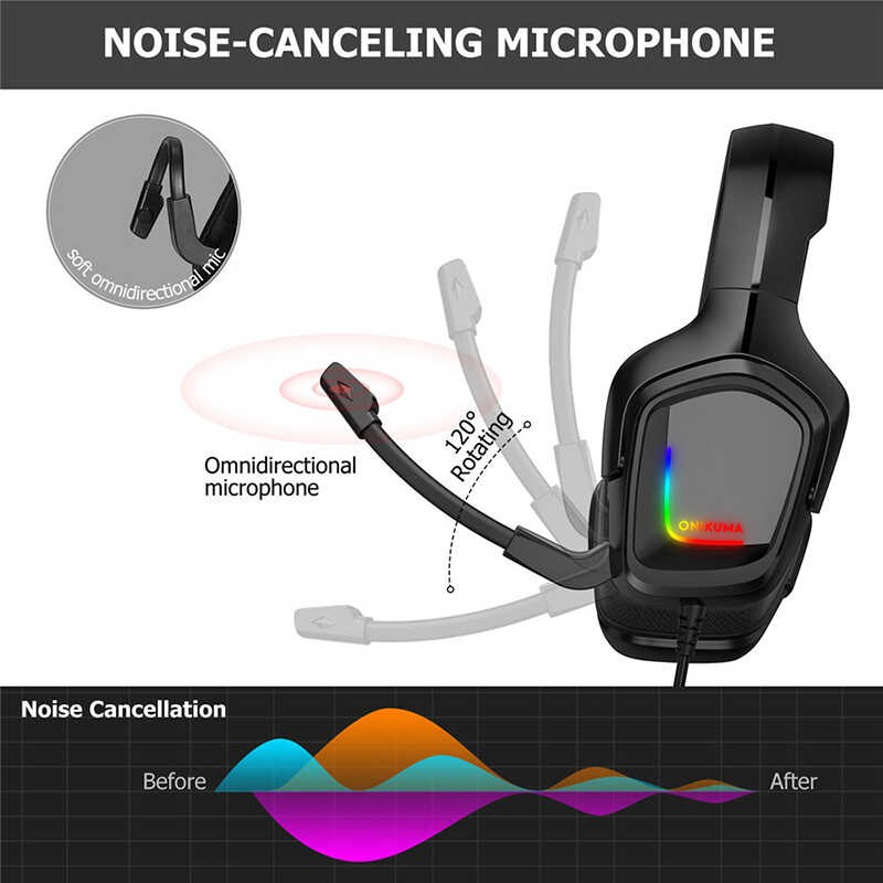 Zore Onikuma K20 RGB Oyuncu Kulaklığı 3.5mm - Görsel 4