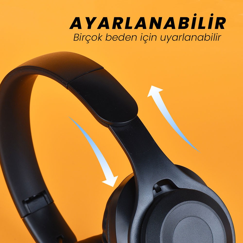 Zore M6 Plus Ayarlanabilir ve Katlanabilir Kulak Üstü Bluetooth Kulaklık - Görsel 6