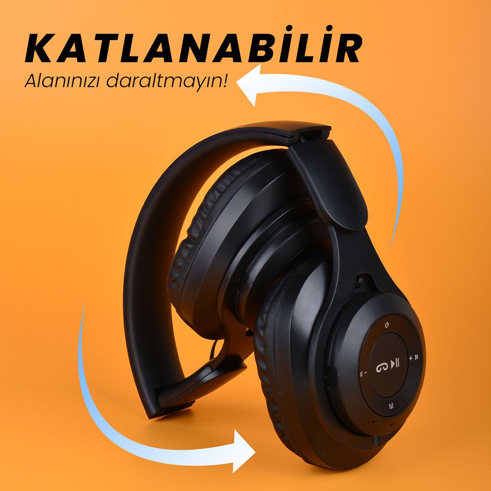 Zore M6 Plus Ayarlanabilir ve Katlanabilir Kulak Üstü Bluetooth Kulaklık - Görsel 7