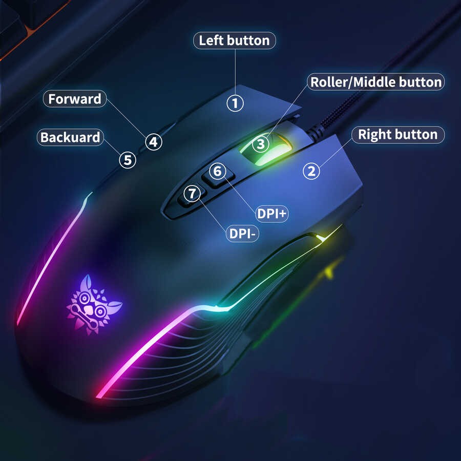 Zore Onikuma CW905 RGB Oyuncu Mouse - Görsel 7