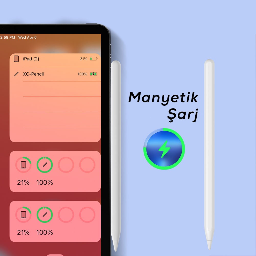 Zore Pencil 11 Palm-Rejection Magnetik Şarj ve Eğim Özellikli Dokunmatik Çizim Kalemi - Görsel 14