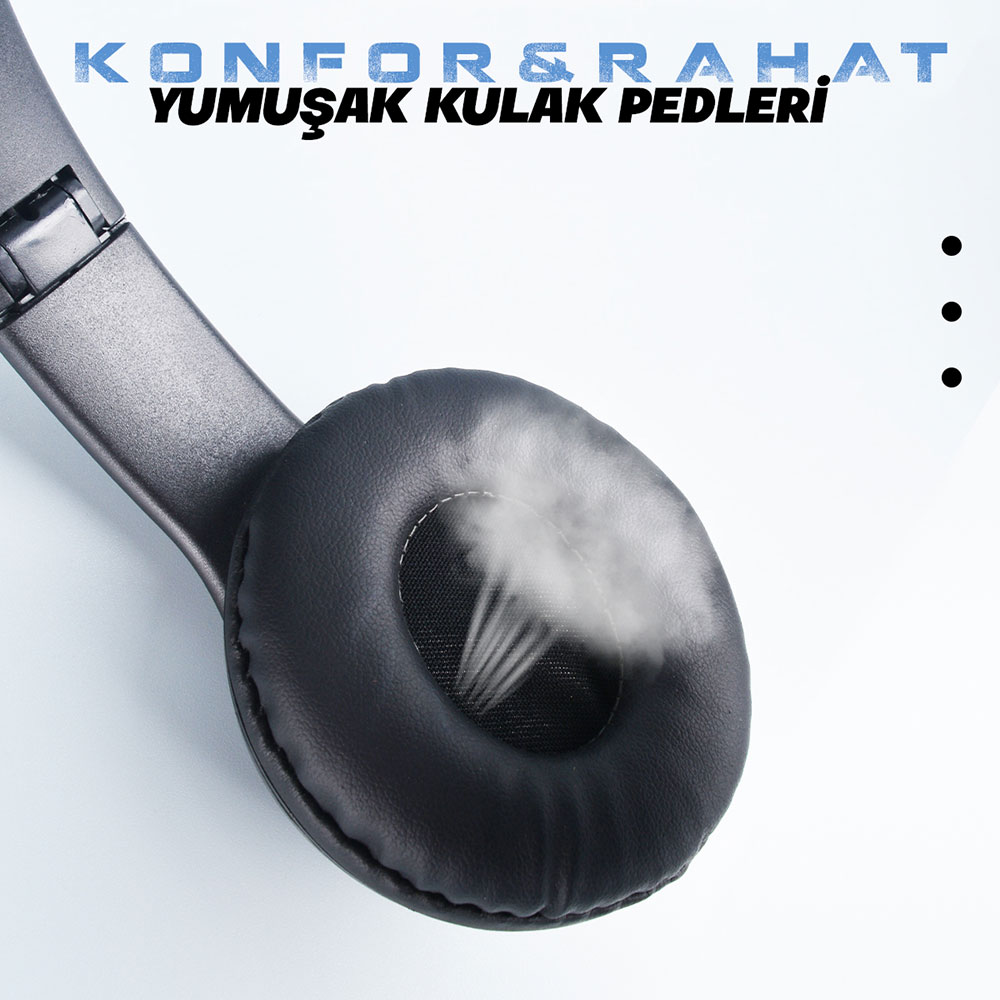 Zore ST95 Güçlü Ses Özelliği Ayarlanabilir ve Katlanabilir Kulak Üstü Bluetooth Kulaklık - Görsel 3